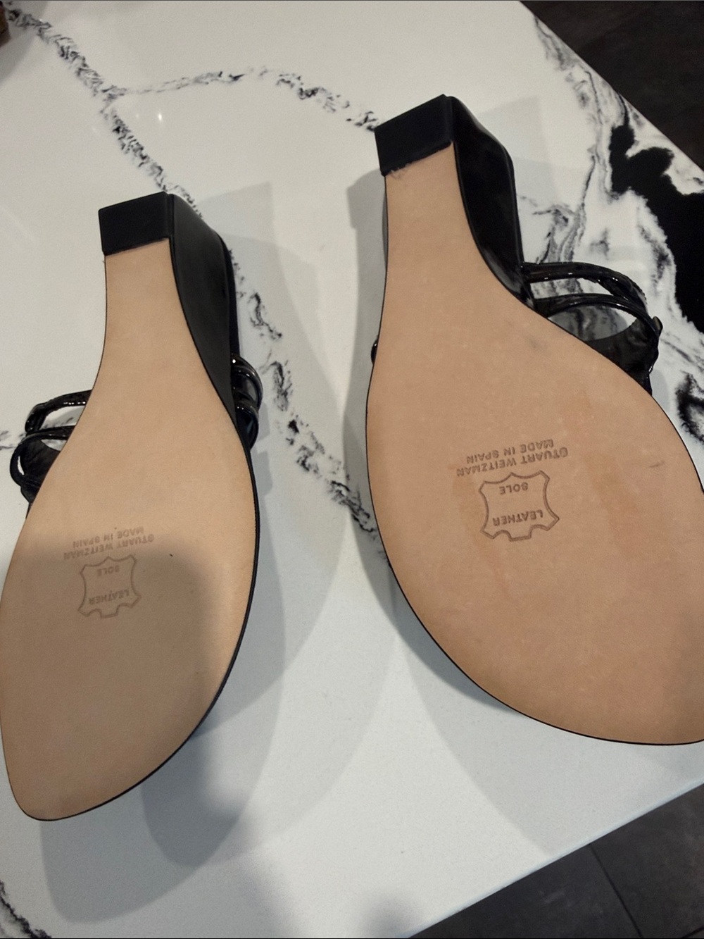 Stuart Weitzman Black Jeweled Thong Sandals - Picture 3 of 6